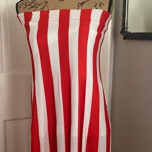 New York Skirt or Strapless Dress in Red and White Stripes. Women's Fashion. S